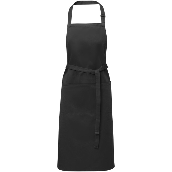 Andrea 240 g/m² apron with adjustable neck strap - Solid black